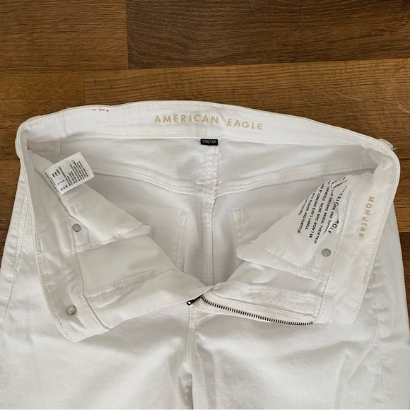 America Eagle Stretch Mom Jeans - White - Size 8 Long - Picture 4 of 4